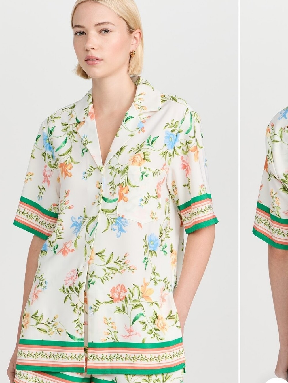 Wayf Carmen Floral Print Camp Shirt In Vintage Scarf